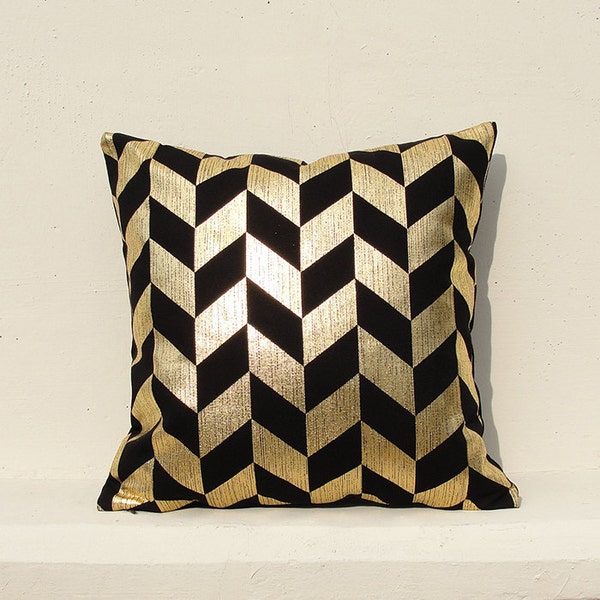 Gold pillow cover, Gold Cushion Cover, Geometric Pillow Case,  Christmas pillow Case , Gold01