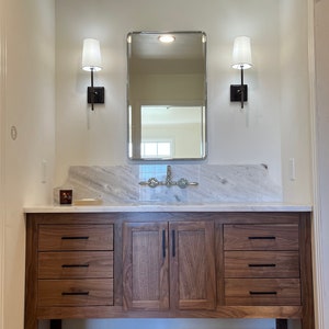 Walnut Single Bathroom Vanity Base