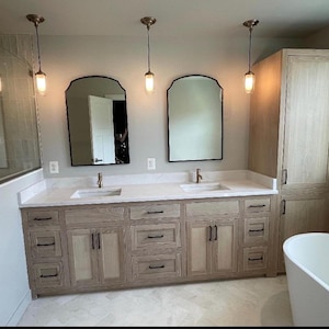 White Oak Bathroom Vanity Base w/ 9 Drawers