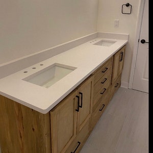 Pine Double Vanity Base with 3 Lower Drawers