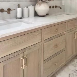 White Oak Double Bathroom Vanity