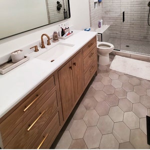 White Oak Single Bathroom Vanity Base