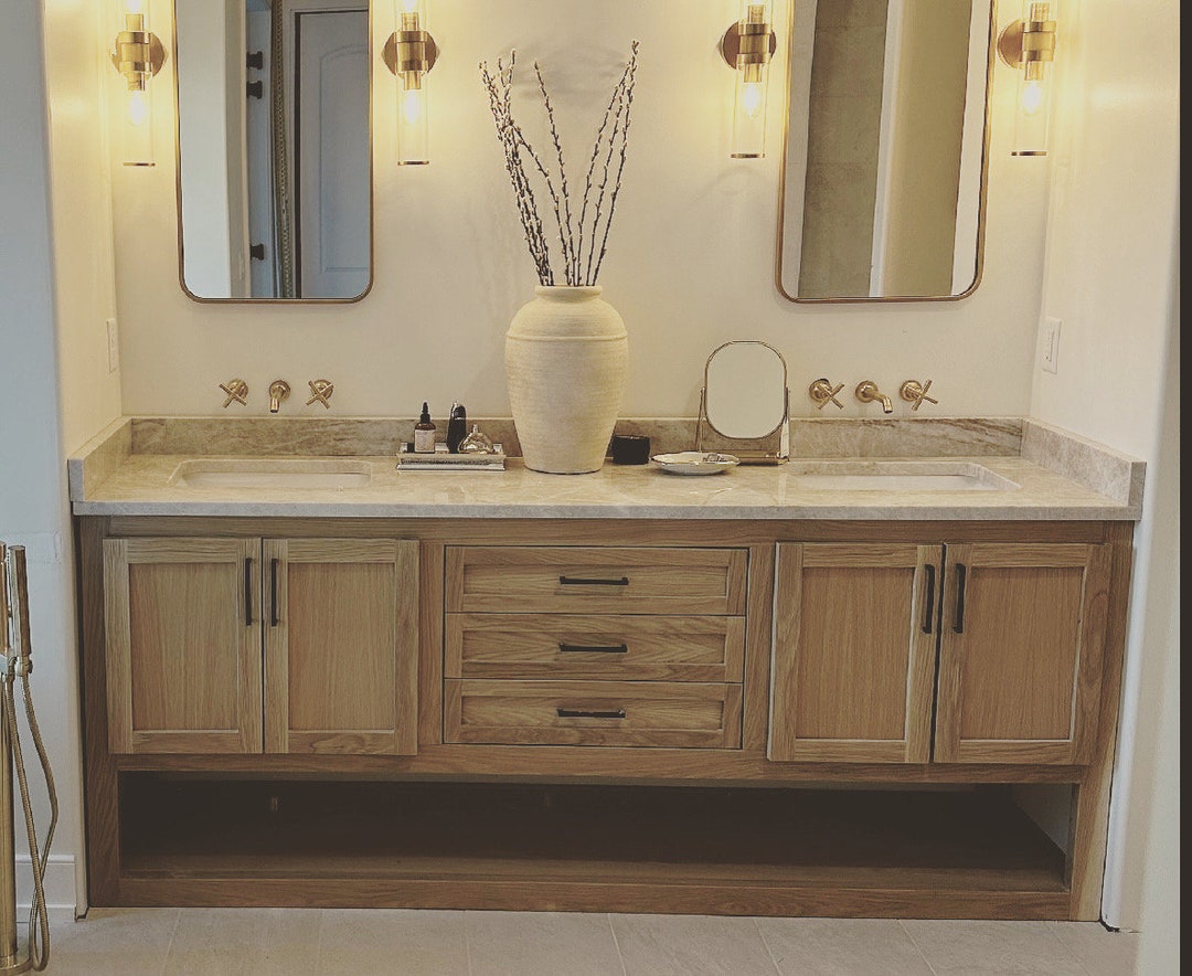 White Oak Double Vanity Base Etsy