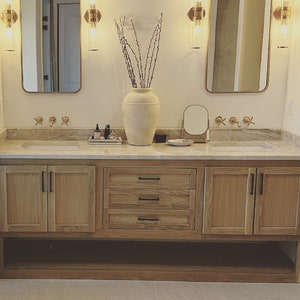 White Oak Double Vanity Base