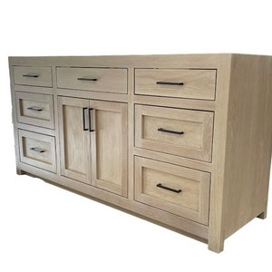 Full White Oak Single Bathroom Vanity