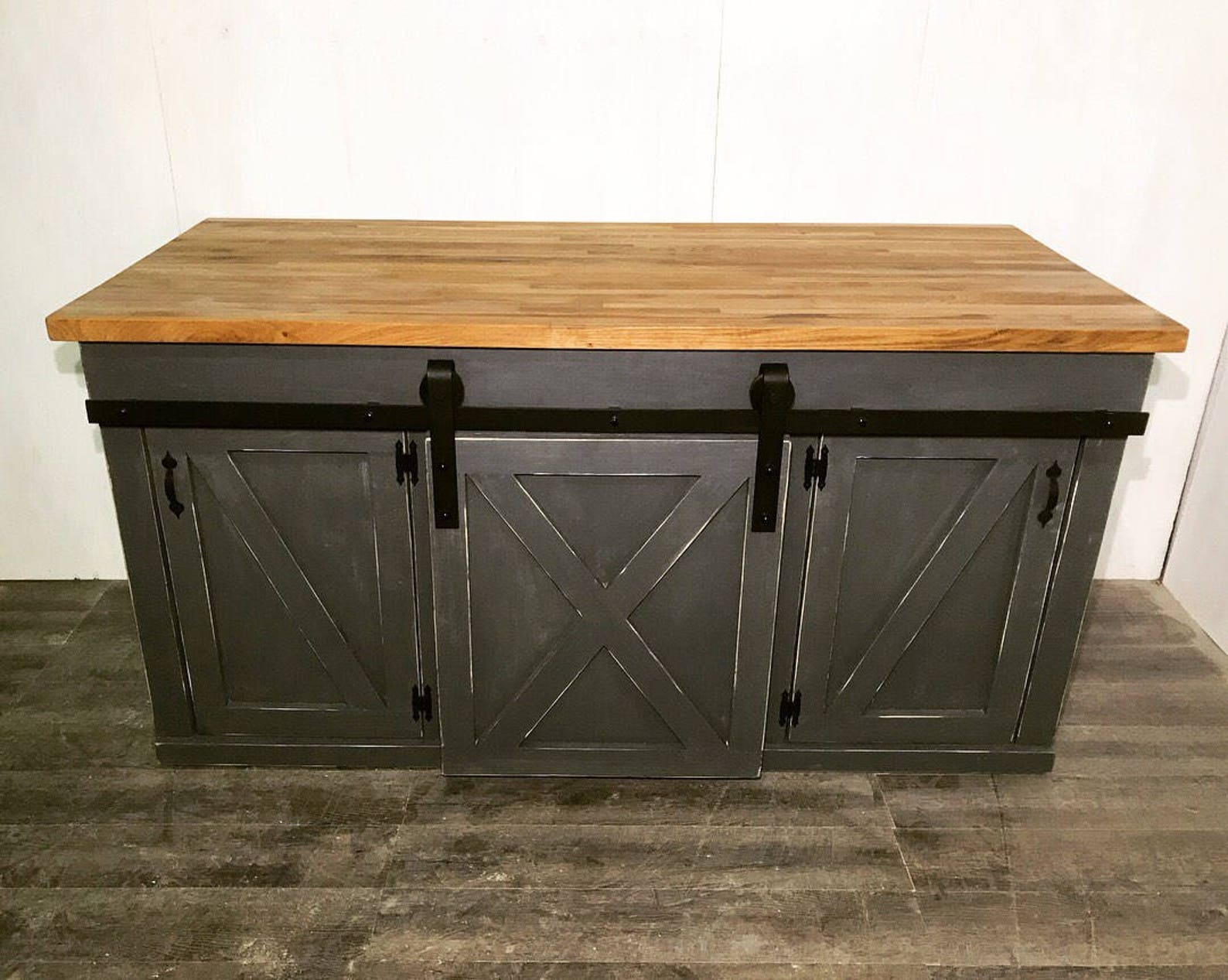 Sliding Barn Door Kitchen Island Etsy