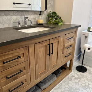 White Oak Single Vanity w/ Shelf