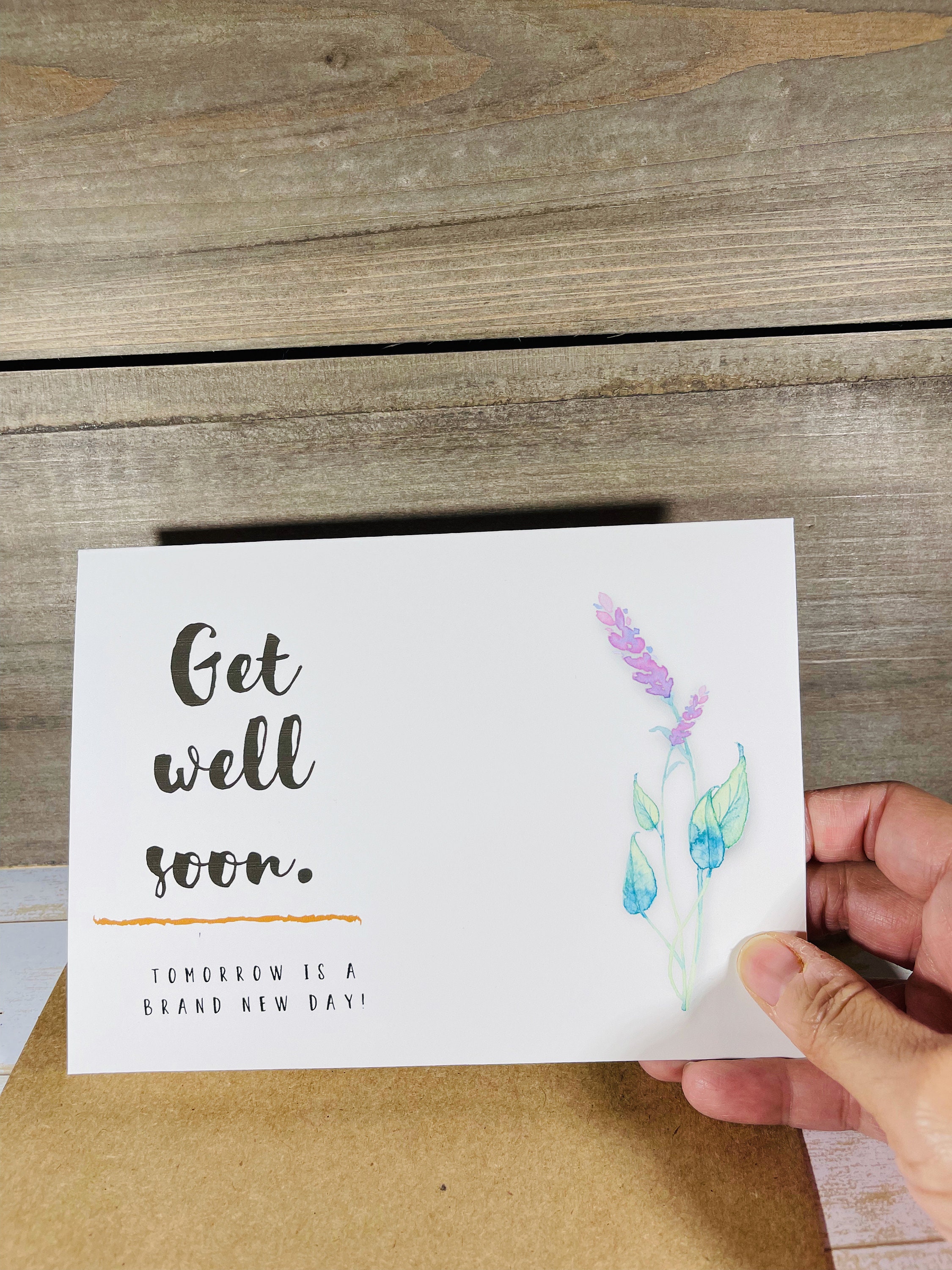 Get Well Soon Watercolor Card, Pack of 3 - Etsy