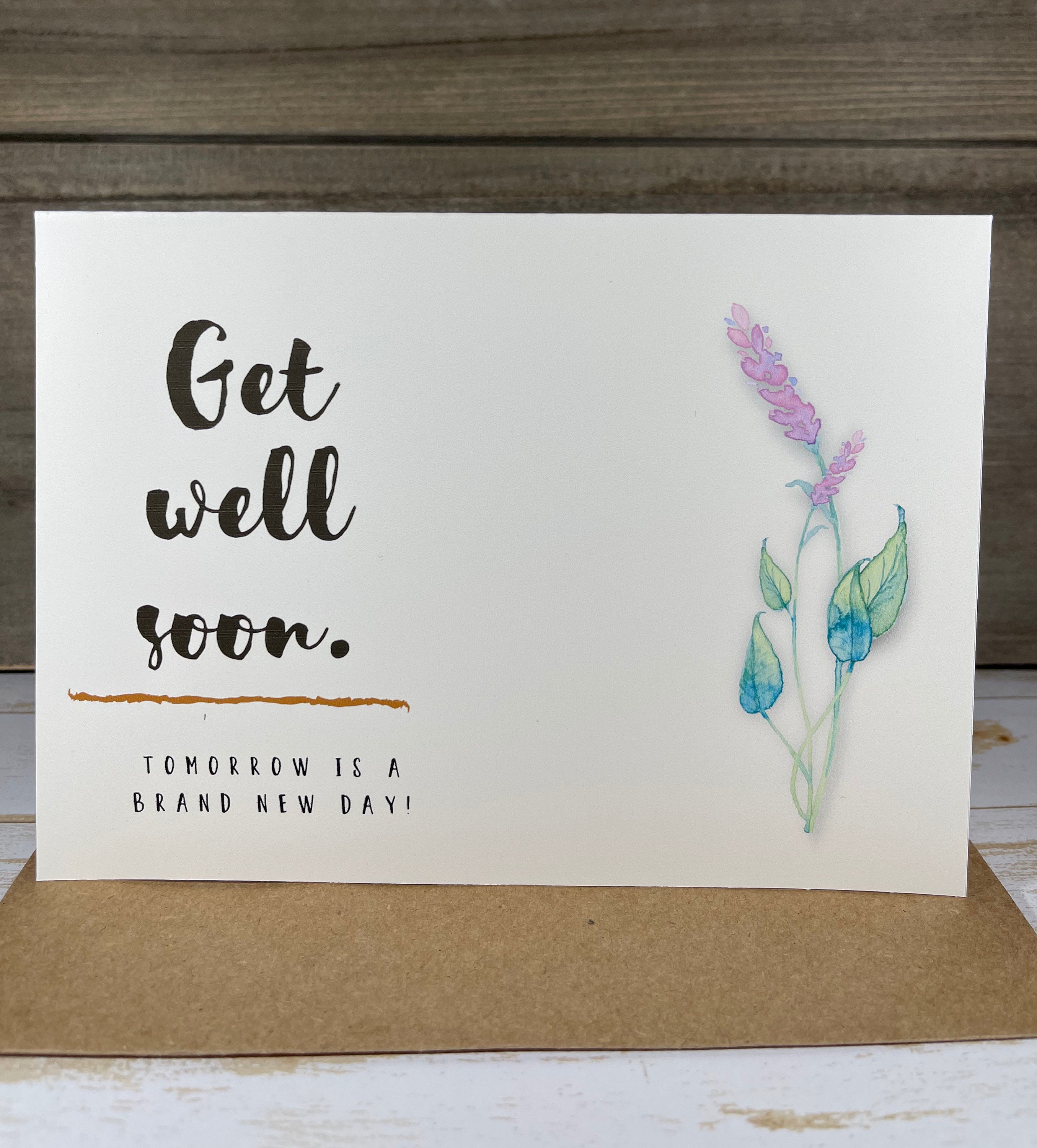 Get Well Soon Watercolor Card, Pack of 3 - Etsy