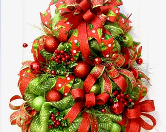 Christmas Wreaths For Front Door Tree Wreath Hanger Deco Mesh Holiday Red Lime Christmas Wreaths For Front Door Tree Wreath Hanger Deco Mesh Holiday Red Lime