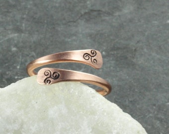 Ring - raw copper, celtic ring,triskel