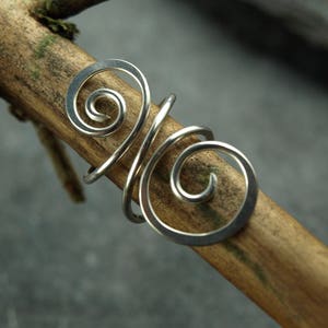 ear cuff, spiral, handmade,wire work,silver