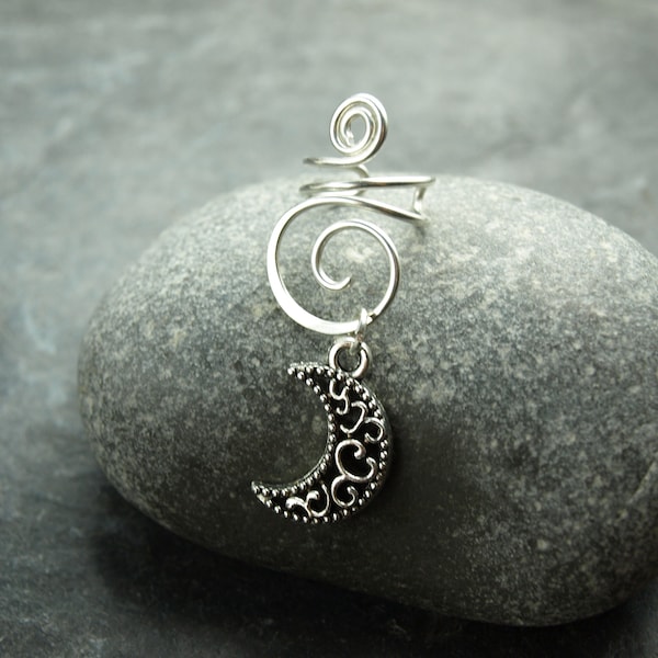 Earcuff,Ohrklemme versilbert,Spirale,wire work,Mond,Messing,goldfarben *Auswahl*