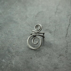 Ear clip simple, spiral Echtsilber antik