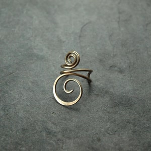 Ear clip simple, spiral Bronze antik