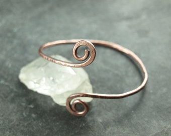 Bangle, untreated copper, antique copper *selection*, copper jewelry, wire jewelry, filigree, spiral, viking