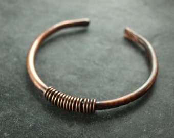 Bangle, copper jewelry, rustic bracelet, unique piece