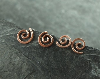 Earrings earrings made of copper, spiral, Celtic jewelry