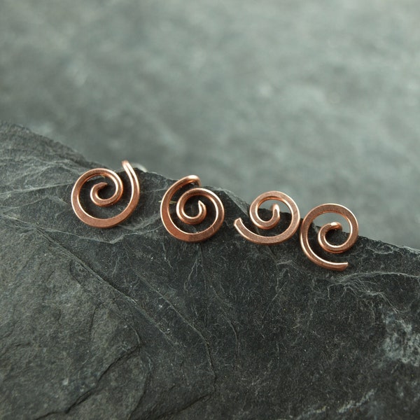 Ohrschmuck Ohrstecker aus Kupfer, Spirale, keltischer Schmuck