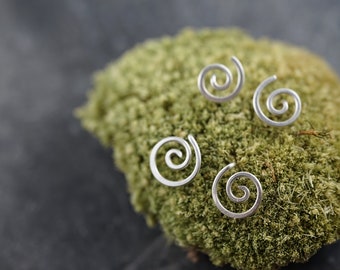 Earrings made of silver, spiral, Celtic jewelry