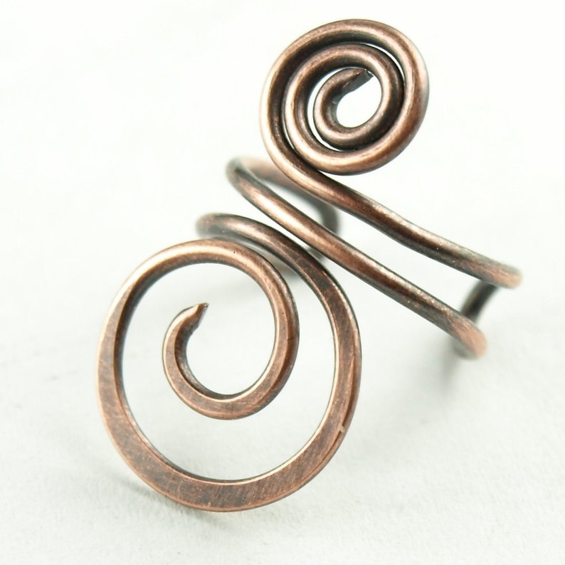 Ear clip simple, spiral Kupfer antik