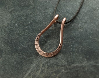 Runes - RingDing, ring holder, pendant copper, Viking jewelry, Celtic jewelry, rustic, Middle Ages