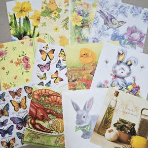 Easter Decoupage Paper Napkins - Flower Designs, Set of 12