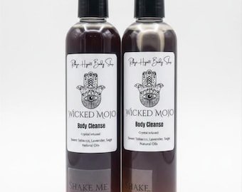 Wicked Mojo Body Wash, Crystal Infused, Sweet Tobacco, Lavender, Sage