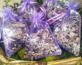 Shaman Medicine Bag, Altar Gift with Sage and Herbs