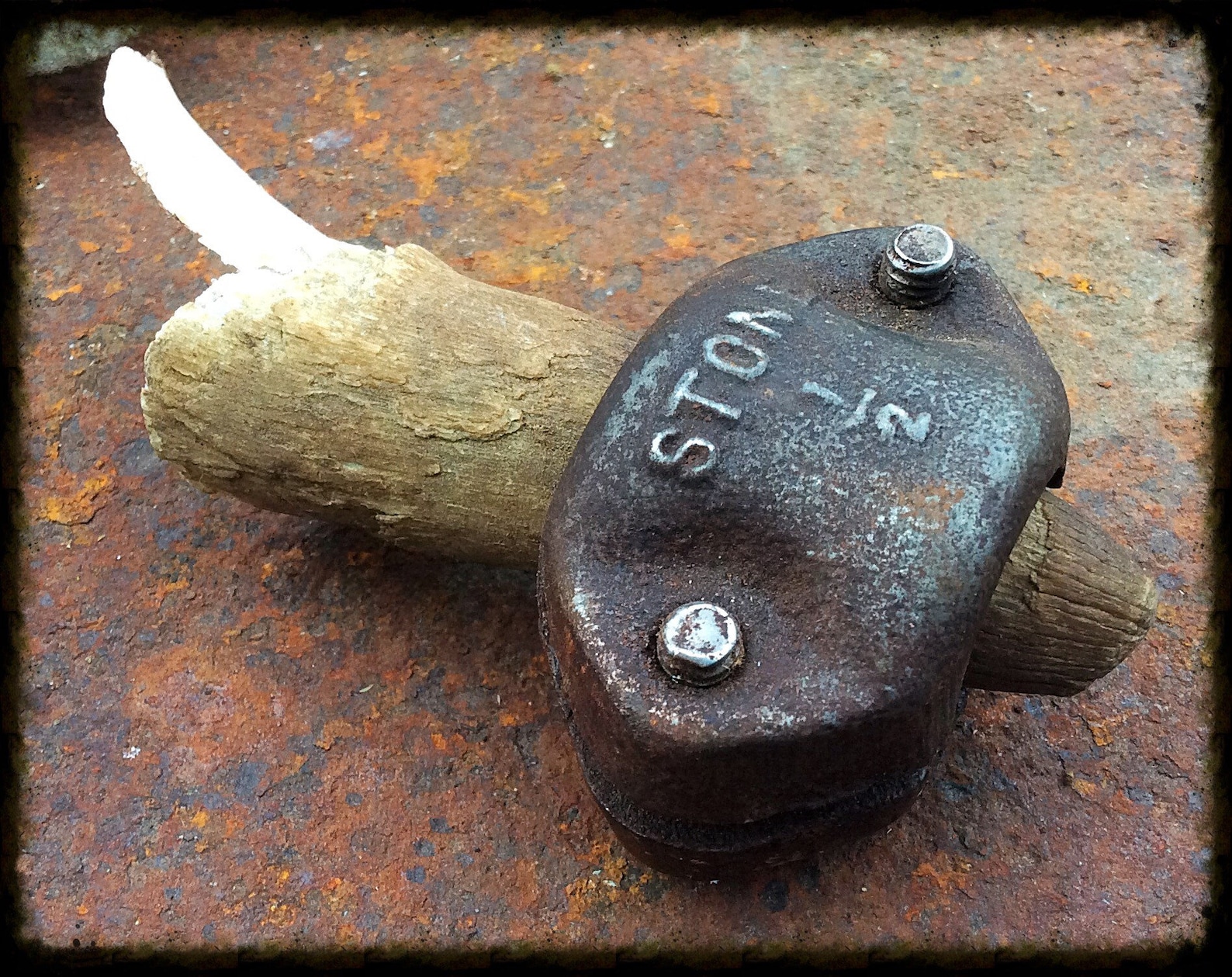 Old Cast Iron Horn weights WITH Horn Unusual Vintage Oddity Etsy