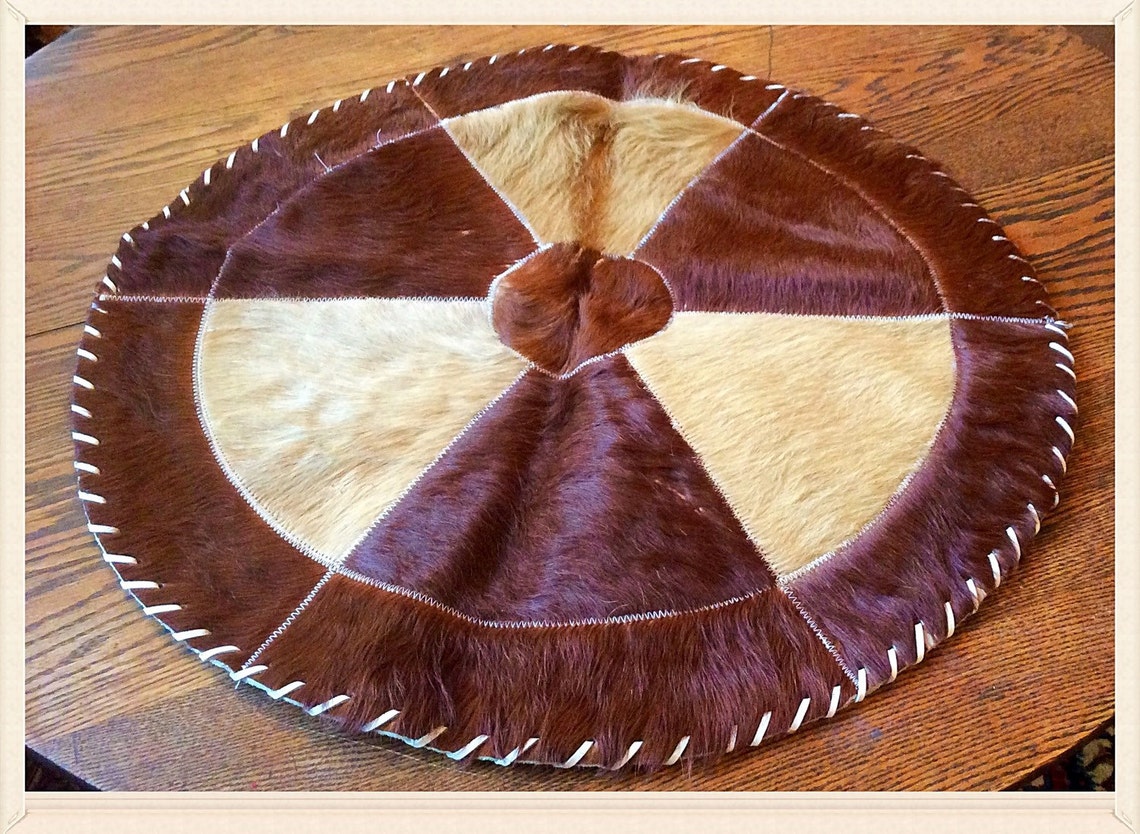 Cowhide rug or wall Hanging. Handmade genuine bovine hide. Etsy