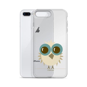 Clear IPHONE Case Cover with Original Owl Art Cartoon