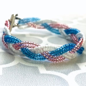 Transgender Pride Braided Bracelet, Pride Flags, LGBTQ image 2