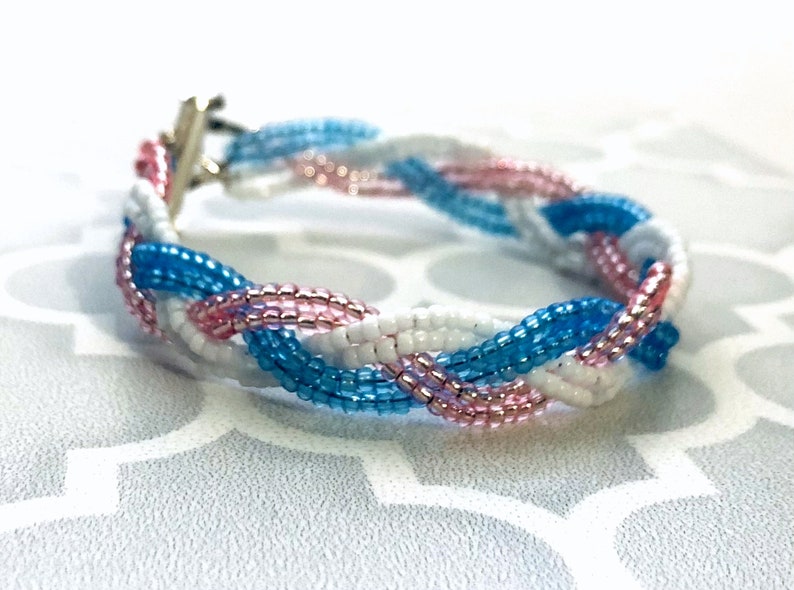 Transgender Pride Braided Bracelet, Pride Flags, LGBTQ image 2