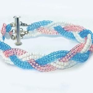 Transgender Pride Braided Bracelet, Pride Flags, LGBTQ image 1