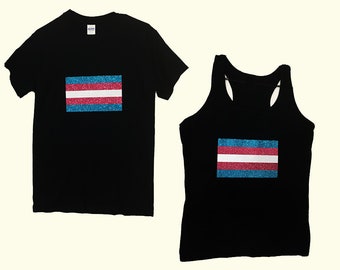 Trans Pride Flag T-Shirt or Tank - LGBTQ Shirts -  Proceeds to TWOC Collective - *Free US Shipping*