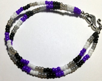 Double Strand Beaded Asexual Pride Bracelet, AVEN, LGBTQ, Pride Flags