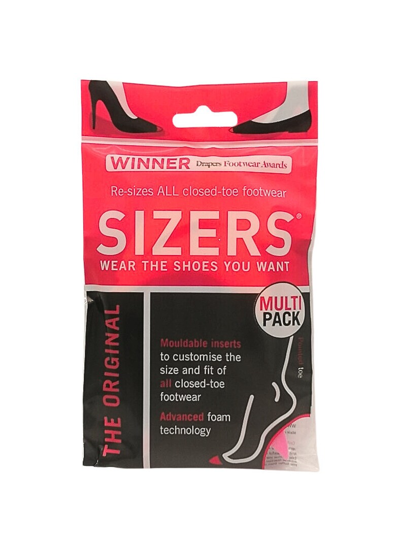 Sizers - Shoe Sizing Inserts - Resizes ALL shoes (shoe fillers) Pointed-Toe