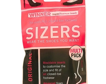 Sizers Inserts de dimensionnement de chaussures – Redimensionne TOUTES les chaussures (remplisseurs de chaussures) à bout rond