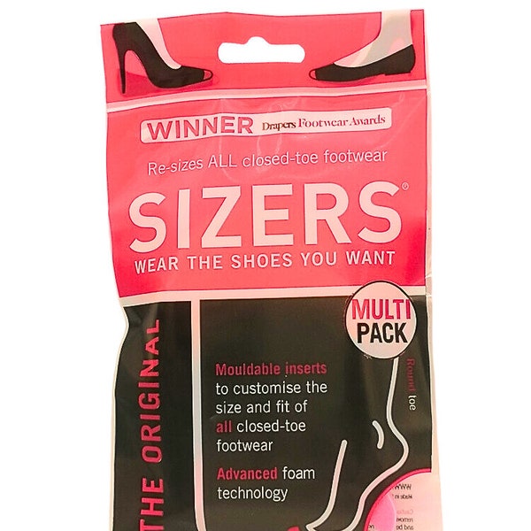 Sizers Inserts de dimensionnement de chaussures – Redimensionne TOUTES les chaussures (remplisseurs de chaussures) à bout rond