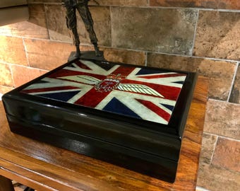Fleet Air Arms Military Medals Box, Personalised Ceramic Top