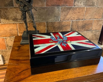 King's Royal Hussars Military Medals Box, Personalised Ceramic Top
