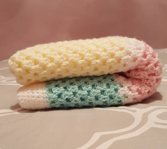 multi coloured baby blanket