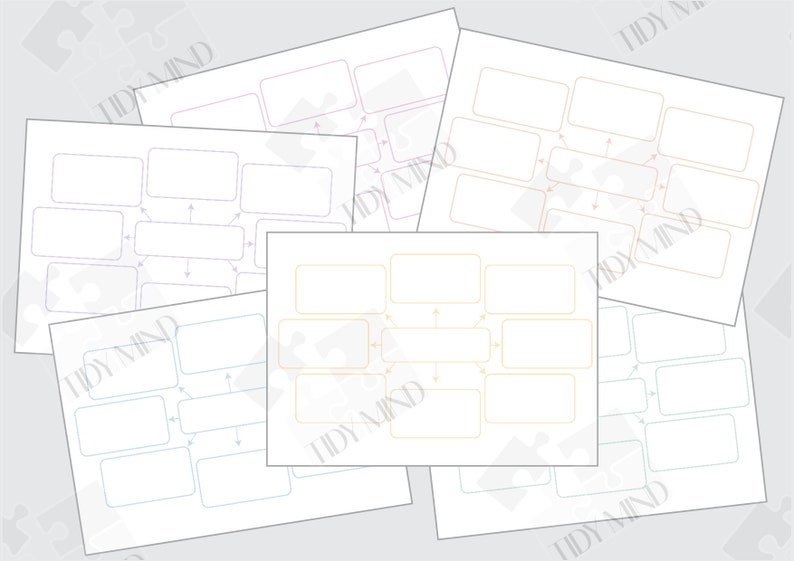 Tidymind BASIC MIND MAPPING 018 Printable Bundle - 6 Colour Ways - Etsy