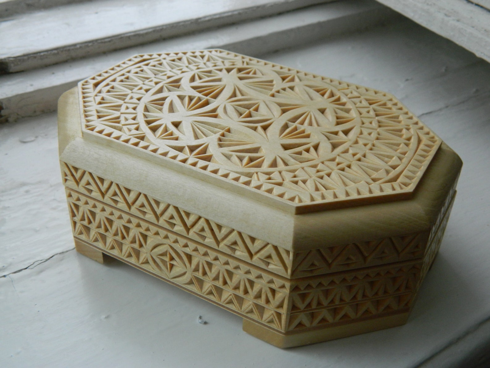 Lace chip carved hand carved wooden box basswood linden Etsy