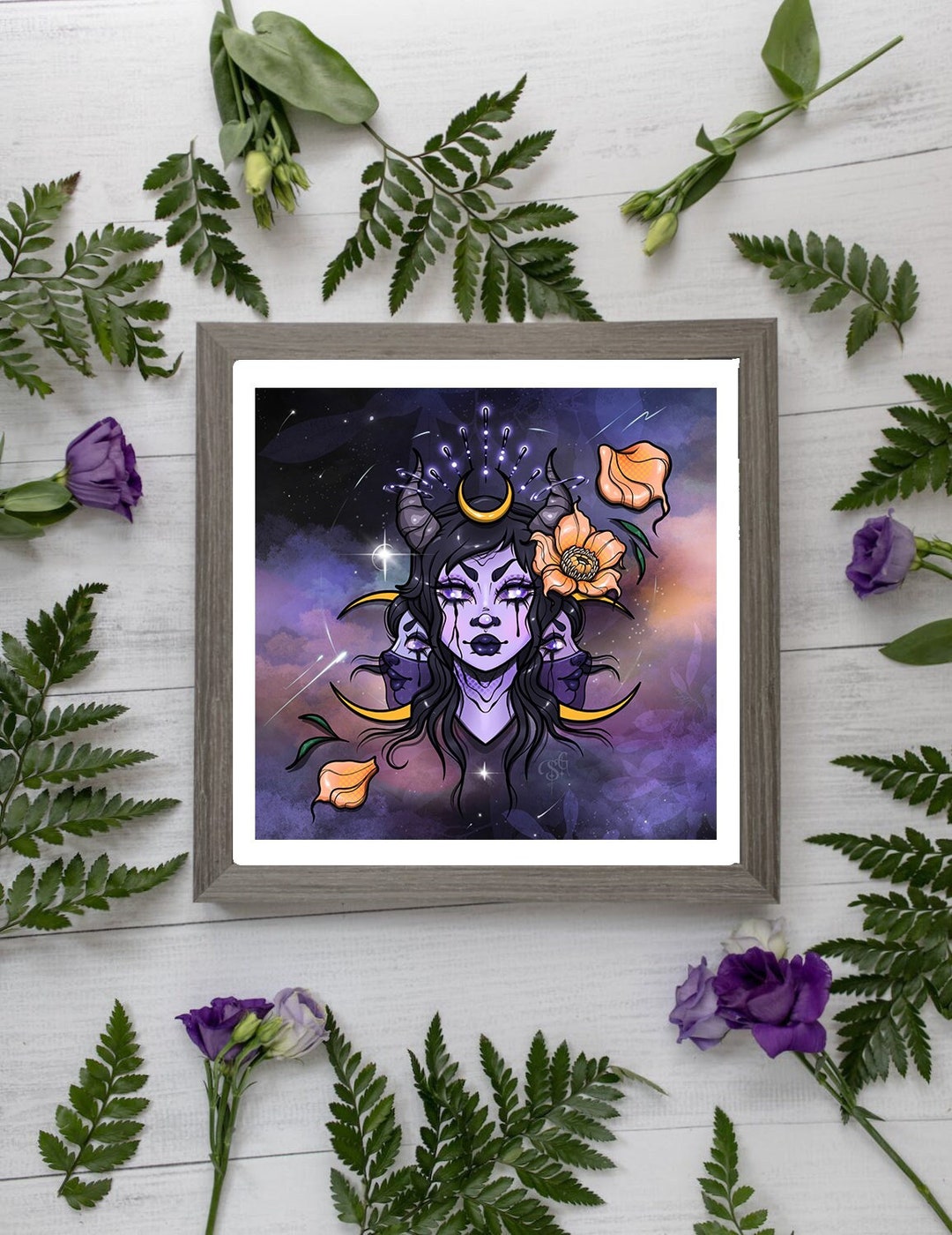 Triple Moon Goddess | Art Print - Etsy