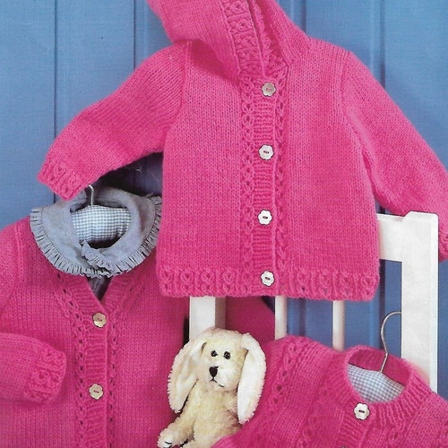 Baby Childrens Aran Cardigan Knitting Pattern Pdf Baby Cable - Etsy UK