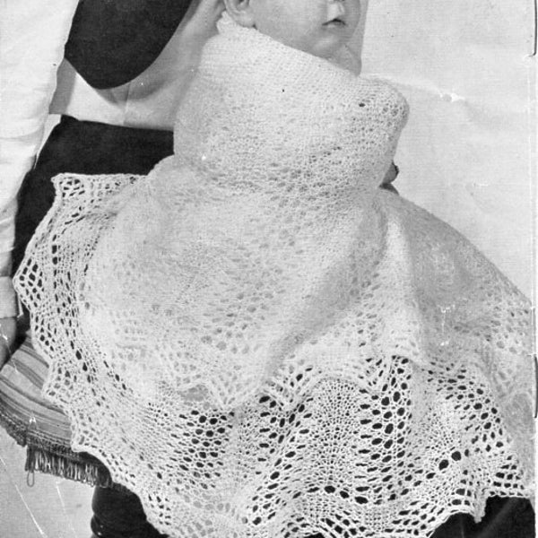 knitted christening shawl