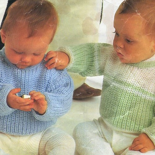 Baby DK Fishermans Rib Sweater Knitting Pattern PDF Baby Etsy Australia