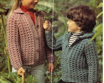 vintage girls pinafore sweater knitting pattern pdf childs dress jumper 22-28 3ply light fingering pdf instant download